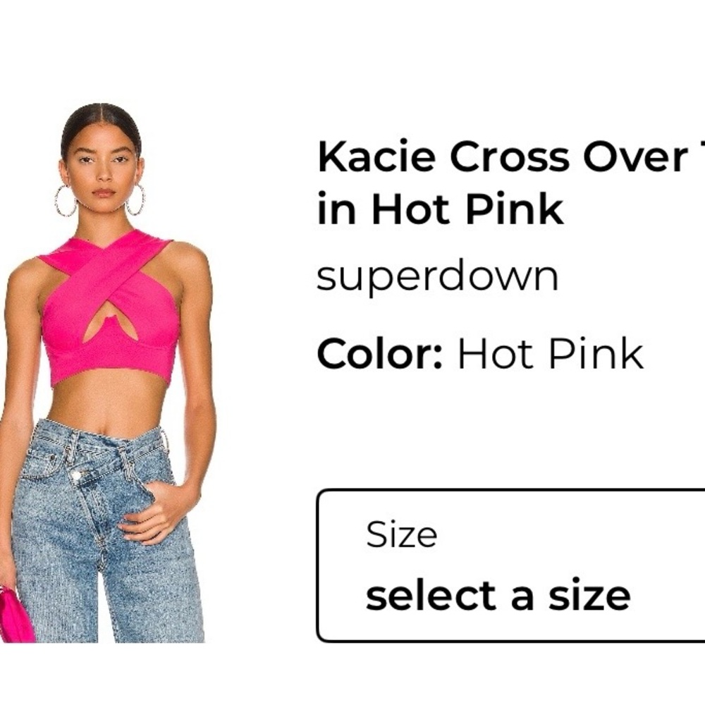 Superdown Cross Front Crop Top in Bright Pink